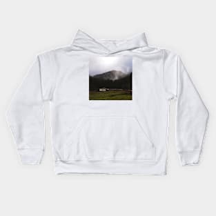 Cabin by the Misty Forest Kids Hoodie